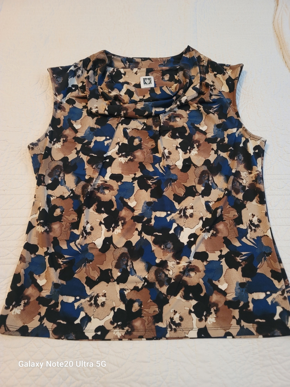 🌸 Anne Klein Sleeveless Floral Blouse – Size L